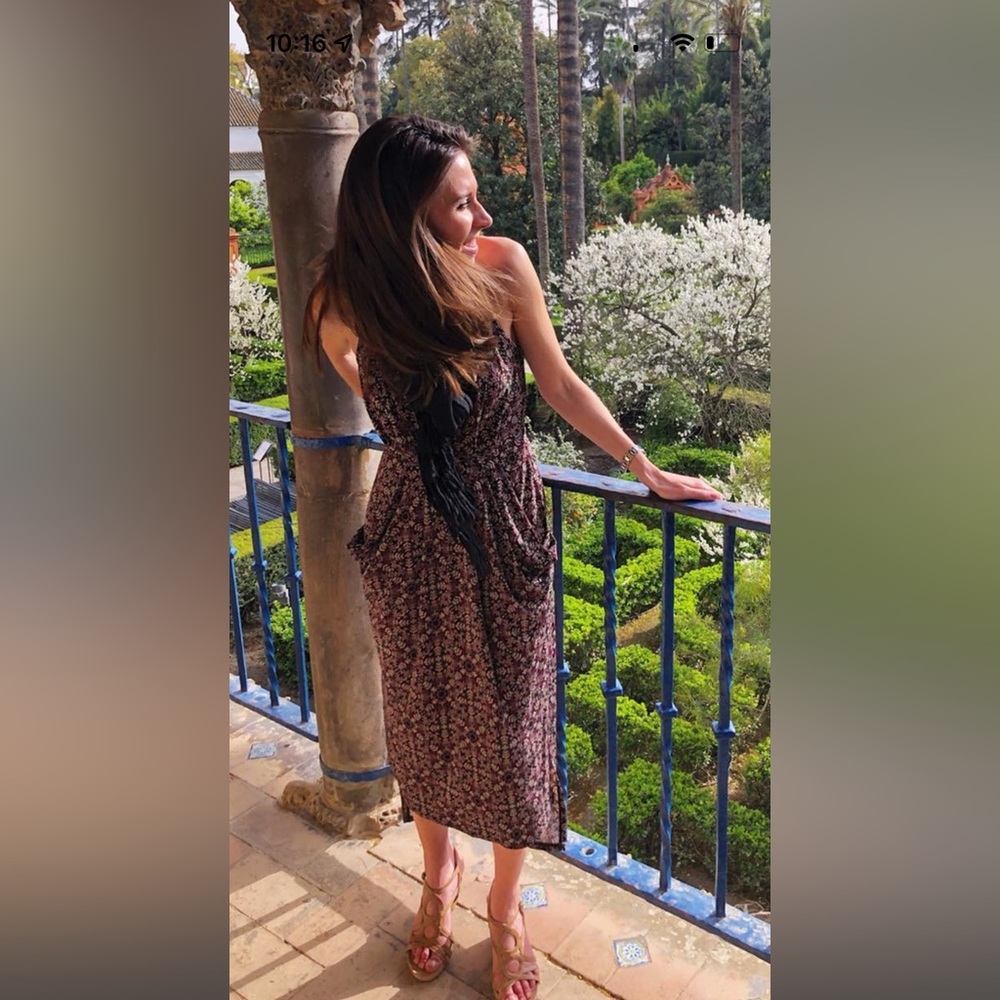 Xs Bcbgeneration Pattern Surplice Midi Dress - image 2